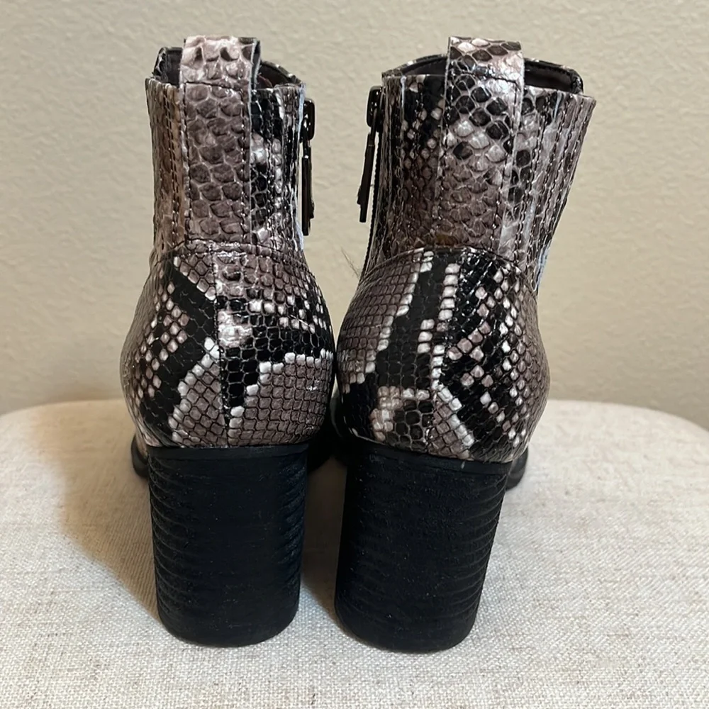 BLONDO Nao Snake Print Ankle Bootie